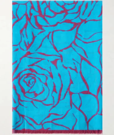 Dries Van Noten Fringed Printed Cotton-voile Scarf - Blue - One size