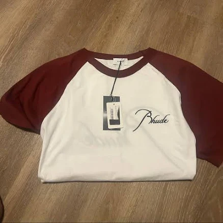 Rhude Off-White & Gray Raglan T-Shirt