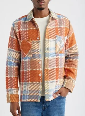 Wax London Men's Whiting Bude Check Overshirt Pastel