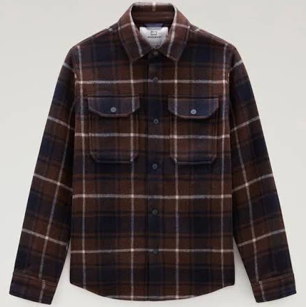 Woolrich Men's Alaskan Check Bonded Wool Blend Overshirt