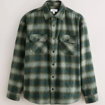 Men's Twin Pocket Long Sleeve Check Overshirt