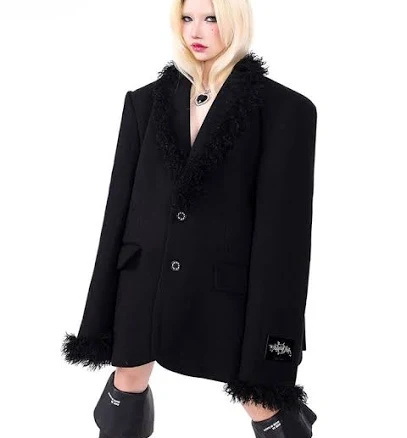 Plush Pentagram Oversized Blazer