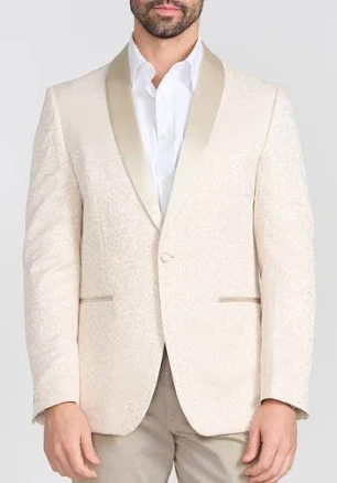 Savile Row Men's Dalston Tonal Jacquard & Satin Dinner Jacket