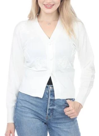 RAIN AND ROSE Embroidered Cardigan