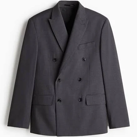 H&M Men's Regular-Fit Double-Breasted Jacket