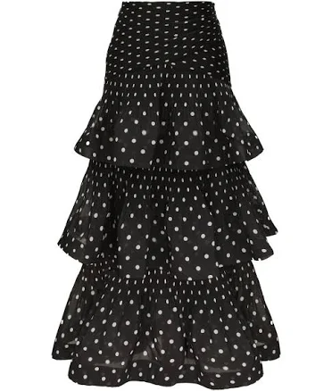 ZIMMERmann Pleated Tiered Midi Skirt