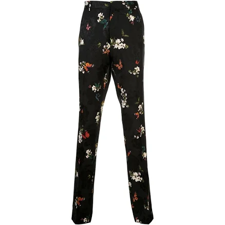 Amiri Men's Floral Embroidered Pleated Trousers