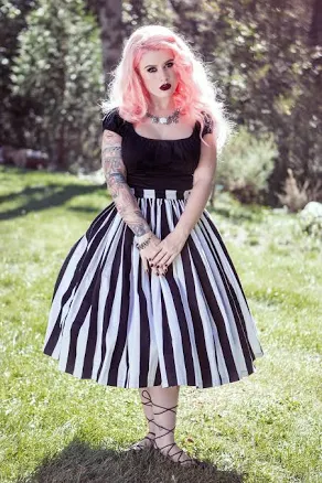 Pinup Couture Bella Vintage Gathered Swing Skirt