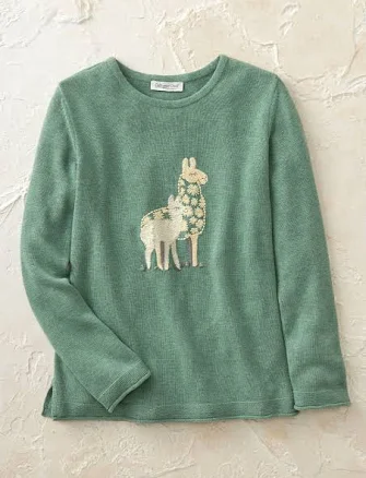Llama Mama Embroidered Sweater