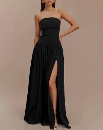 MESHKI Maureen Cotton Shirring Maxi Dress