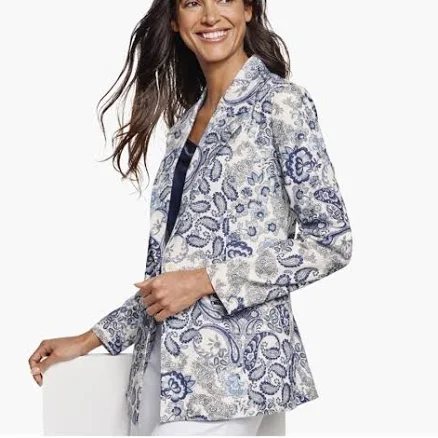 Johnston & Murphy Women's Paisley Linen-Blend Blazer