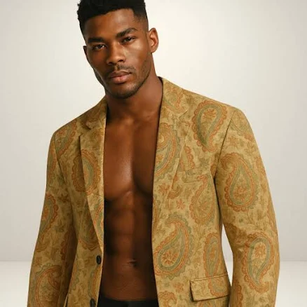 Men's Paisley Cotton Blazer