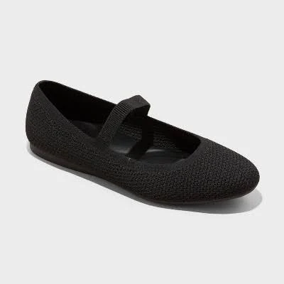 Women's Shiloh Knit Mary Jane Flats A New Day Black