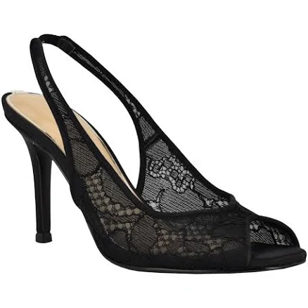 GUESS Women's Kisco Lace Slingback Stiletto Pumps