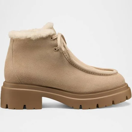 Stuart Weitzman Women's Hudson Genuine Shearling Chukka Boots