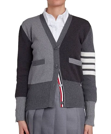 Women's Thom Browne Funmix Crepe 4 Bar Cardigan
