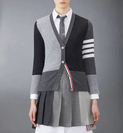 Thom Browne Women's Funmix Cashmere V-Neck Cardigan