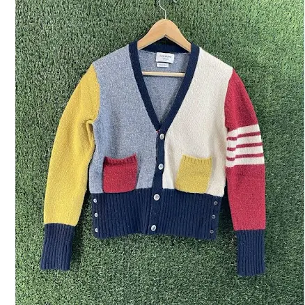 Authentic Thom Browne Funmix 4-bar Cardigan Size 2 Wool Mohair