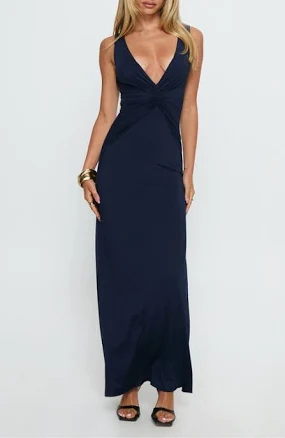 Princess Polly Women's Frederica Plunge Neck Maxi Dress