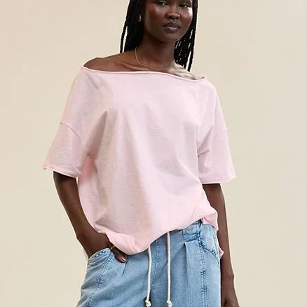 Aerie Women's Oversized Off The Shoulder Boyfriend T-Shirt