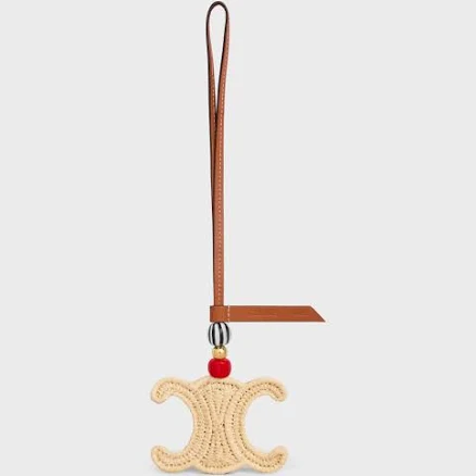 CELINE Women's Triomphe Raffia Calfskin Charm