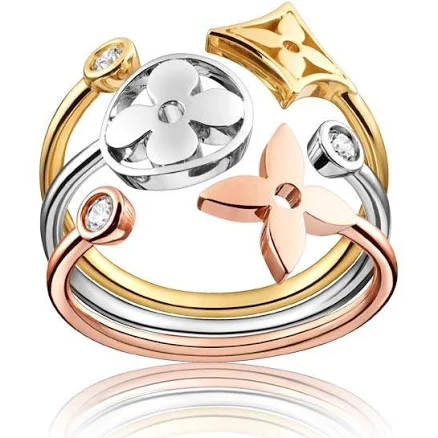 Louis Vuitton Idylle Blossom 3 Gold Diamond Ring