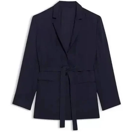 Belted Blazer in Washed Twill-Willow