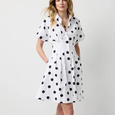 White House Black Market Petite Poplin Corset Shirt Dress