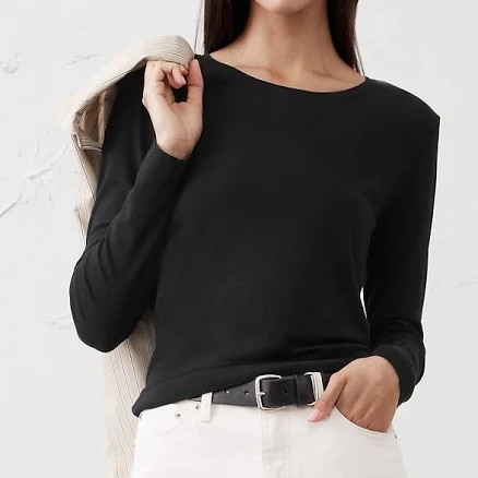 Banana Republic Women's Timeless Long Sleeve Crew-Neck Tee