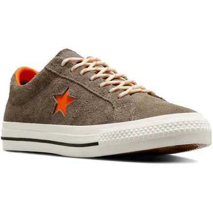 Converse One Star Pro Ox Suede sneakers in gray with orange detail-Brown
