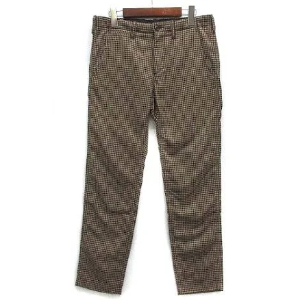 Ships Gun Club Check Pants Slacks Wool Blend Brown Brown 31 Men's