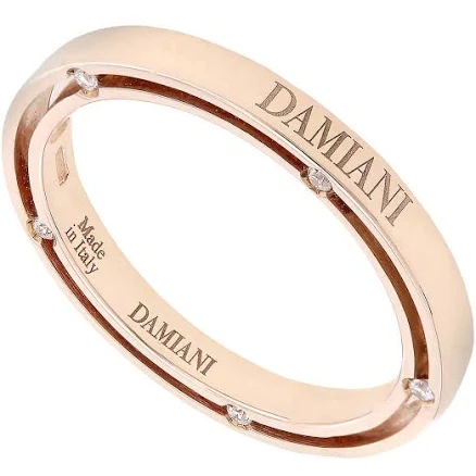 Damiani D.Side Pink Gold Diamond Wedding Band, Size 9 Size 9 in Gold / Pink