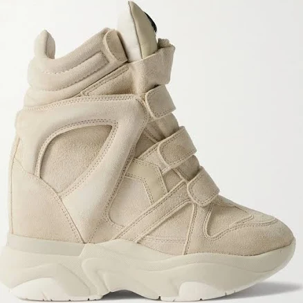Isabel Marant Balskee Suede High-top Wedge Sneakers - Women - Beige Sneakers - FR38