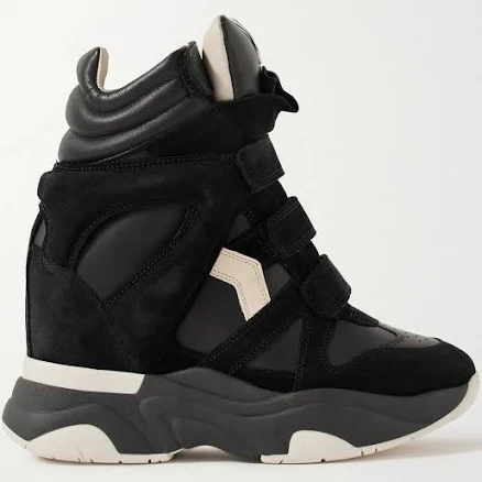 Isabel Marant Balskee Leather And Suede High-top Wedge Sneakers - Women - Black Sneakers - FR37
