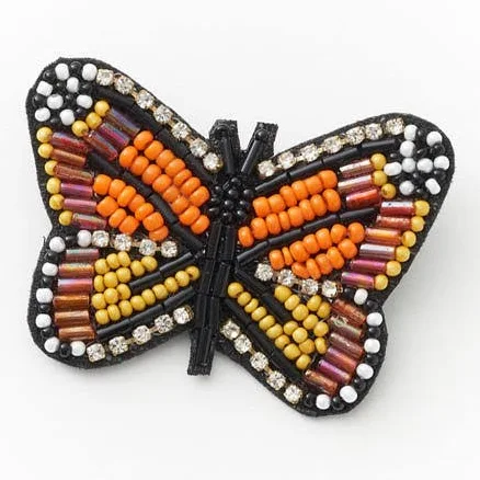 Bala Mani Beaded Butterfly Brooch Pin