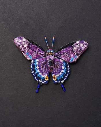 Trovelore Swallowtail Butterfly Beaded Brooch Pin