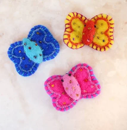Beaded Butterfly Brooch