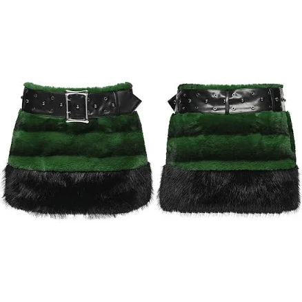 Faux Fur Mini Skirt with Belt