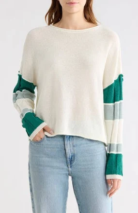 WISHLIST Women's Stripe Sleeve Sweater