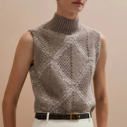 ME+EM Women's Textured Argyle Vest