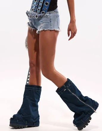 AKIRA Gold Angela Fold Over Platform Boot