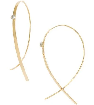 Lana Jewelry Lana Upside Down Small Diamond & 14K Gold Hoop Earrings Women's