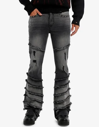 Dismantle Faded Wide Flare Jeans