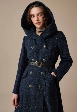 Trista 24 100% twill wool hooded coat
