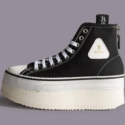 R13 Black Courtney Platform High Top Sneakers