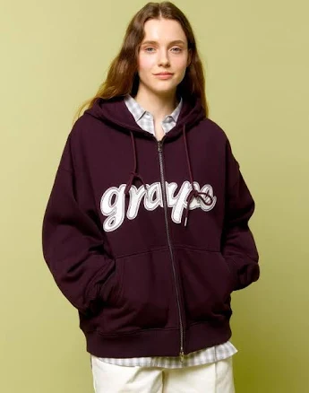 "DEPOUND grape hood zip up