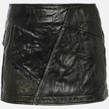 Acne Studios, Paneled leather miniskirt, Women, Black, US 6, Skirts