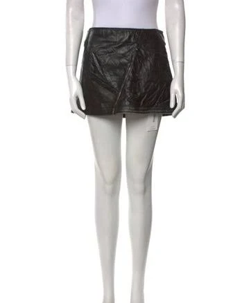 Acne Studios Calf Leather Mini Skirt in Black, Women's US6, FR38 | M