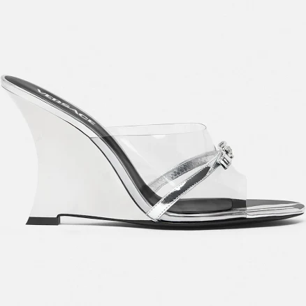 Versace Gianni Ribbon Wedge Mules