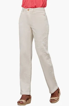 Lascana Women's Embroidered Straight Leg Jeans